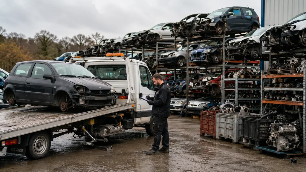 Casse automobile avec véhicules hors d’usage et pièces auto d’occasion chez Auto Pièces 22