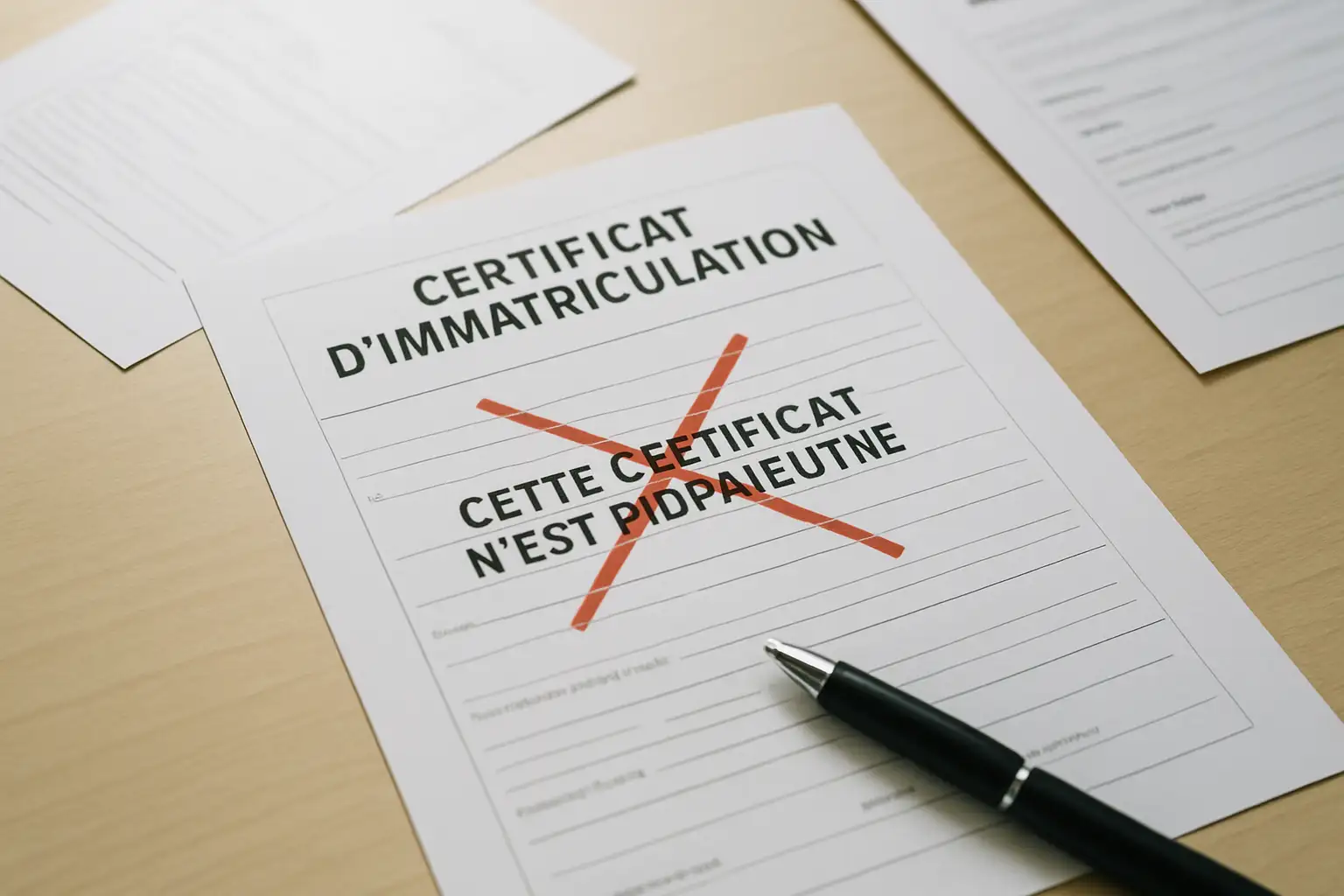 Certificat d’immatriculation barré lors d’une vente de véhicule