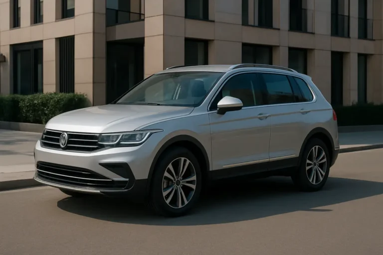Volkswagen Tiguan compact garé dans un environnement urbain moderne