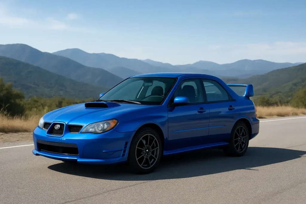 Subaru Impreza sportive sur route, comparaison WRX et STI