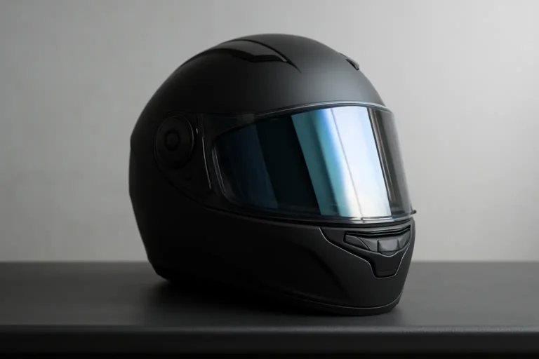 Casque moto avec visière iridium à effet miroir