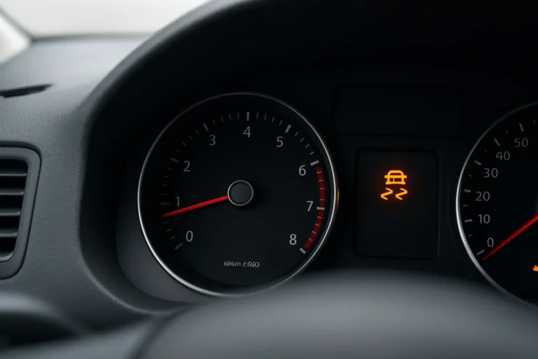 Tableau de bord de voiture avec le voyant ESP orange allumé