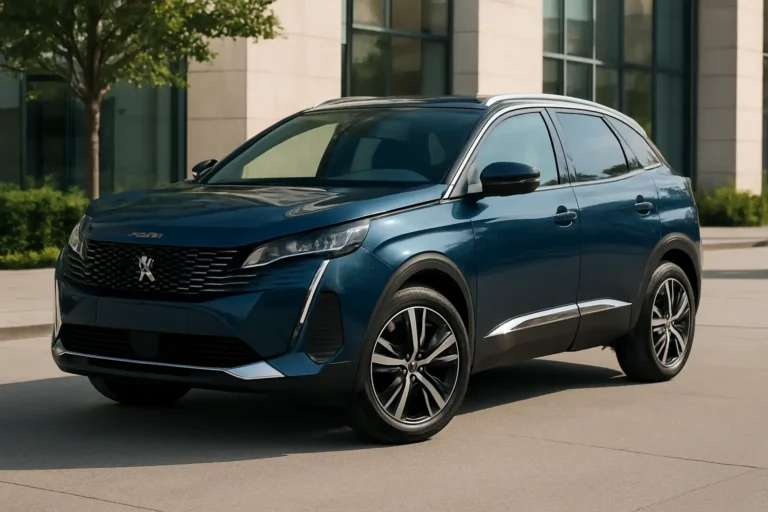 Peugeot 3008 récente vue de trois-quarts avant, mettant en valeur ses dimensions et ses roues