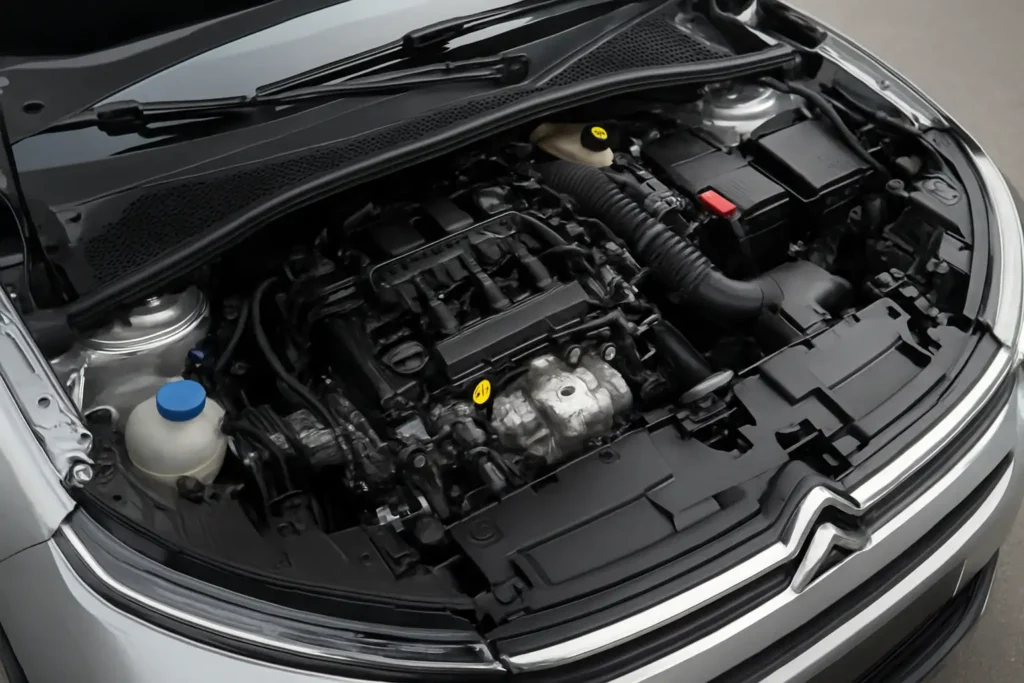 Compartiment moteur d’une citadine équipée d’un moteur PureTech
