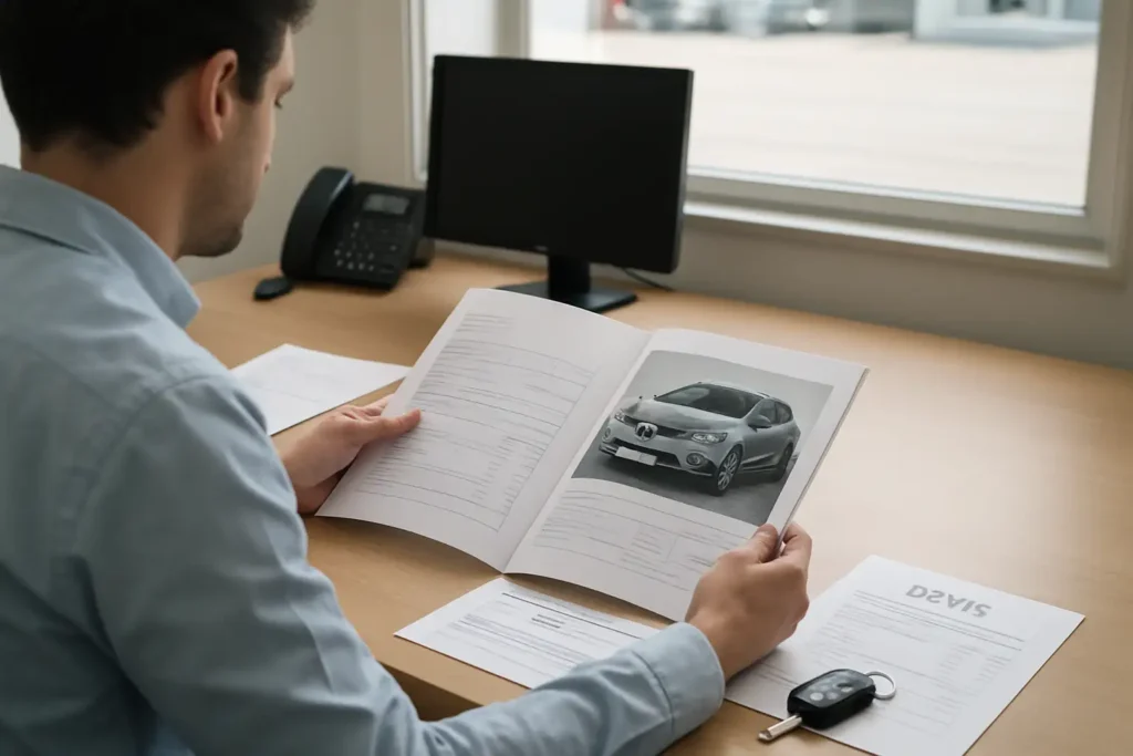Dossier de réclamation automobile sur un bureau de service client Renault